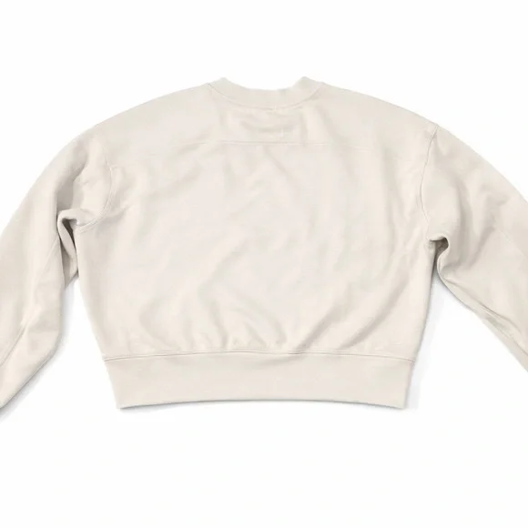 Lululemon Softstreme Perfectly Oversized Cropped Crew Bone Size 2 - Picture 4 of 6